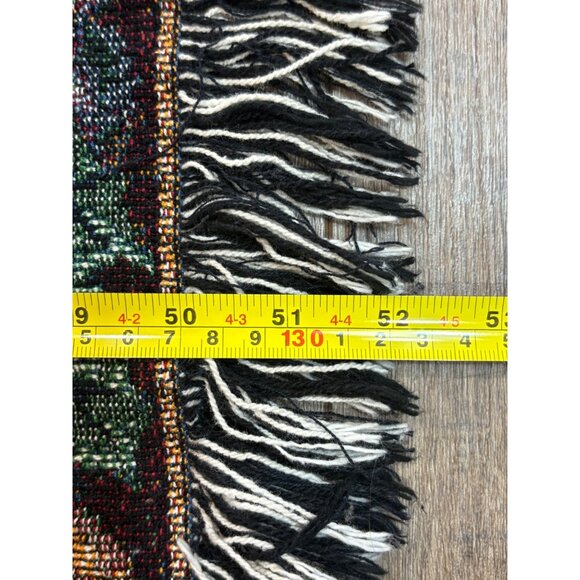 Vicky Howard ‘Peace on Earth’ Christmas Tapestry Throw Blanket Tree Fringe Cottn - Picture 7 of 9